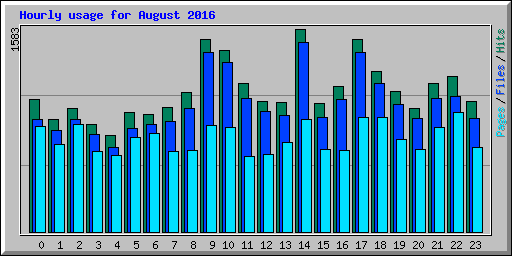 Hourly usage for August 2016