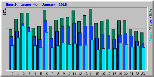 Hourly usage for January 2018